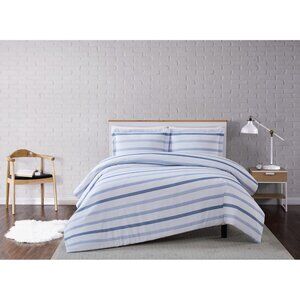 NWT Truly Soft Stripe 3-Piece Mini Duvet Set Waffle Stripe Blue King / Cal King